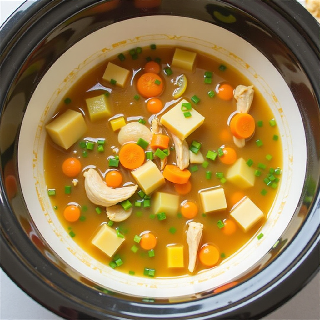 Chicken and Vegetable Soup in Slow Cooker